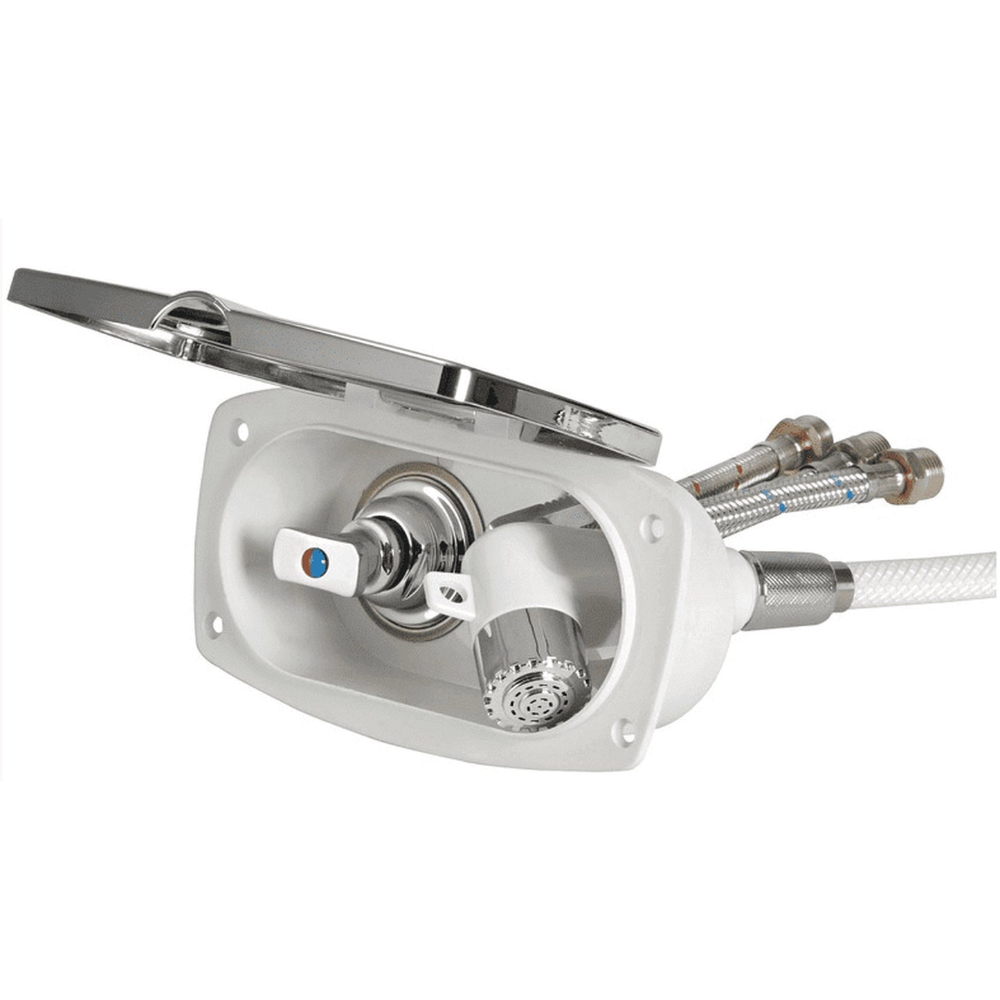 Buitendouche ovaal verchroomd