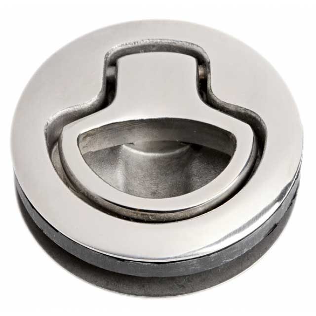 Luikring/Deursluiting RVS met stop zonder slot