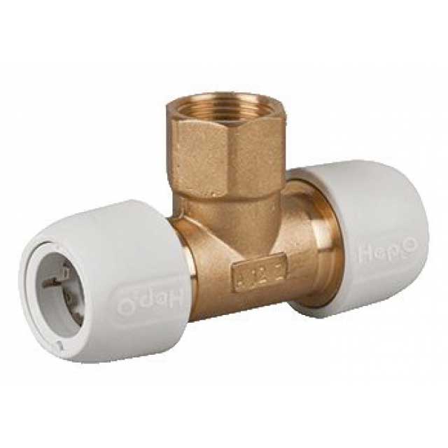 Hep2O T-stuk 2 x insteek + 1/2 bn