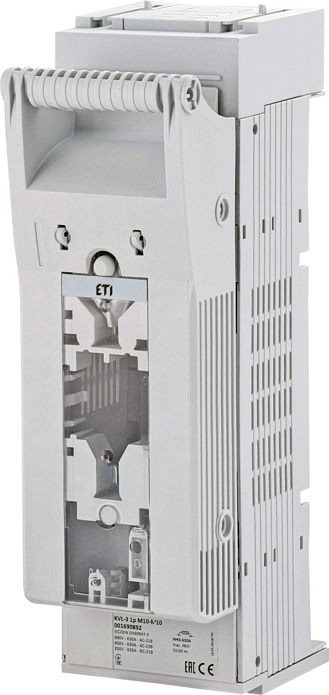 Meszekeringhouder KVL-3 1p M10-M10 - NH2 & NH3