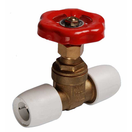 Messing schuifafsluiter warm+koud water ø15 mm