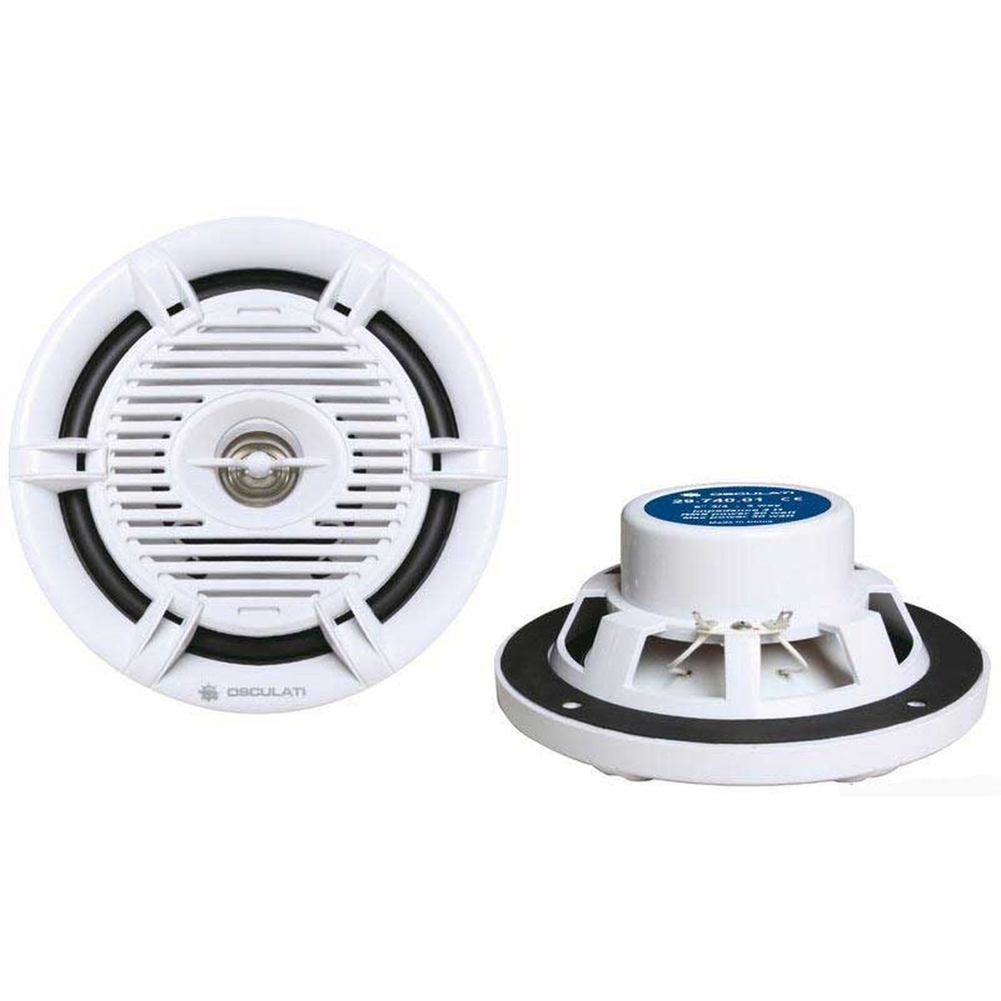 Twin white speakers