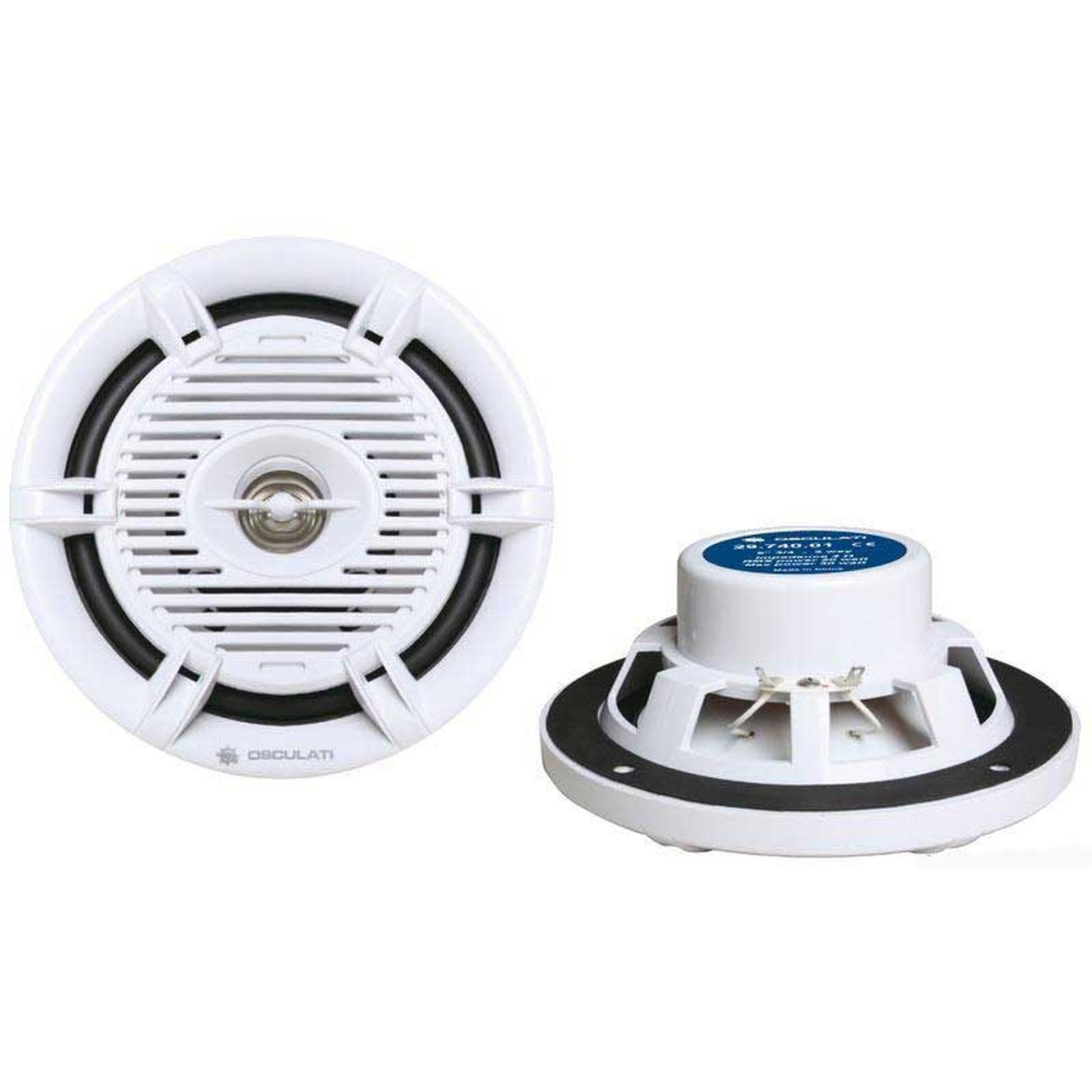 Twin white speakers
