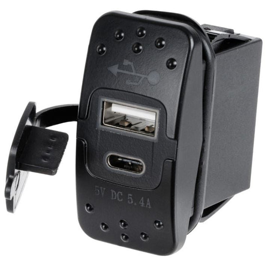 USB-A + USB-C plug voor Carling