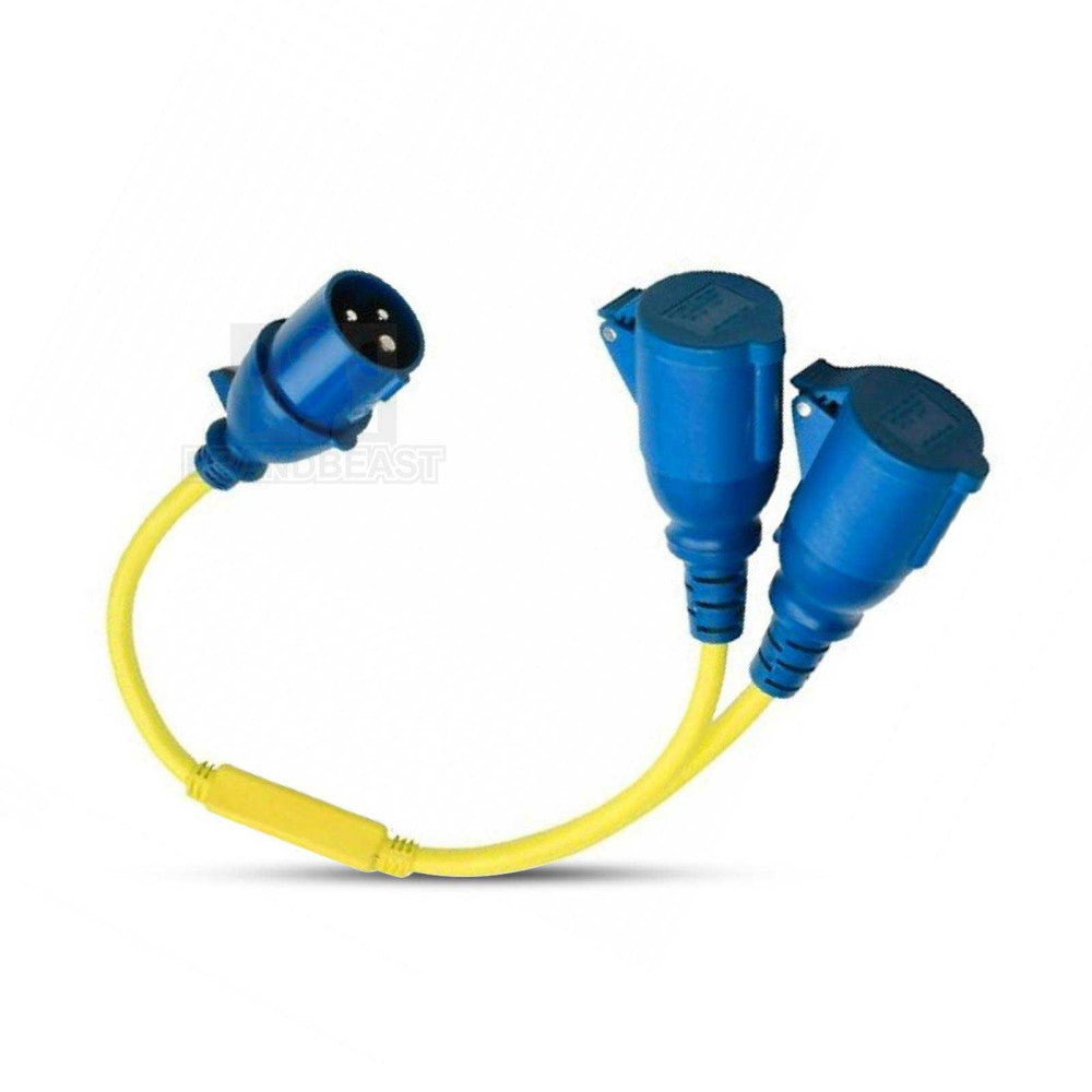 Splitterkabel 16A/250V-CEE-stekker/2xCEE-koppeling