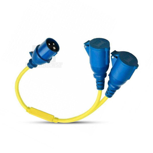 Splitterkabel 16A/250V-CEE-stekker/2xCEE-koppeling